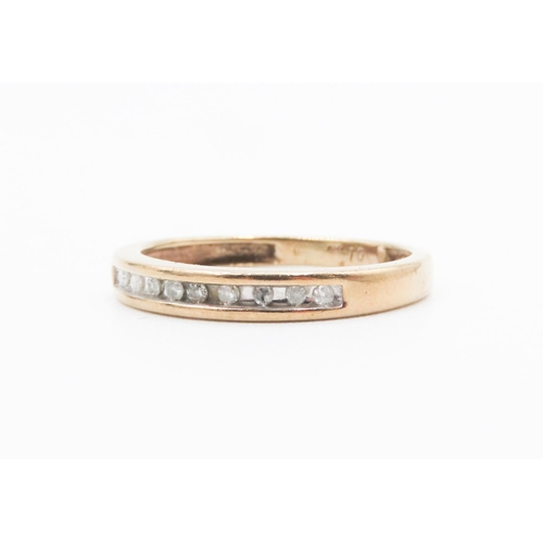 320 - Diamond Set Half Eternity Ring Mounted in 9 Carat Yellow Gold Ring Size N and a Half