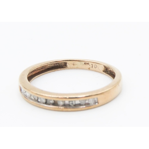 320 - Diamond Set Half Eternity Ring Mounted in 9 Carat Yellow Gold Ring Size N and a Half