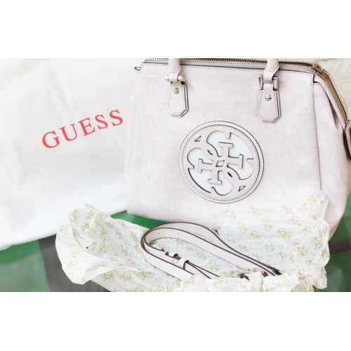 327 - Ladies Handbag by Guess with Logo Monogram Design with Dust Bag