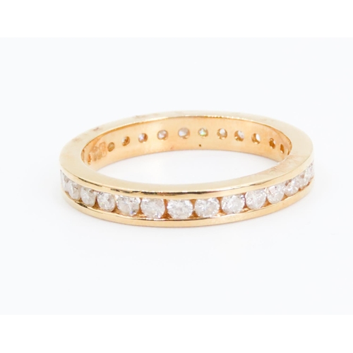 352 - 18 Carat Yellow Gold Diamond Eternity Ring Size P