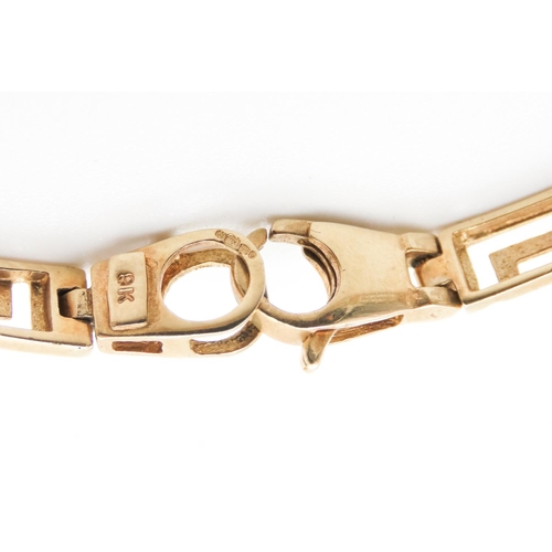 38 - 9 Carat Yellow Gold Geometric Form Panel Link Bracelet Articulated Form 18.5cm Long