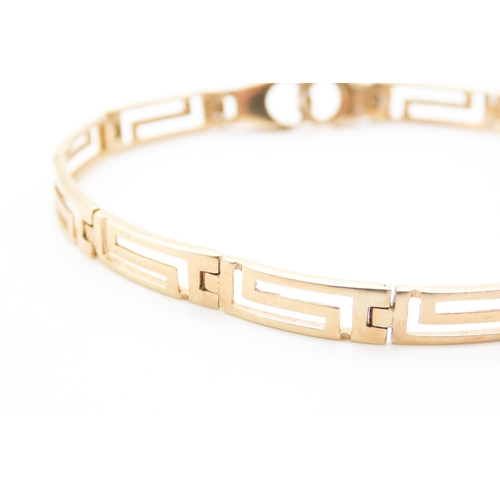 38 - 9 Carat Yellow Gold Geometric Form Panel Link Bracelet Articulated Form 18.5cm Long