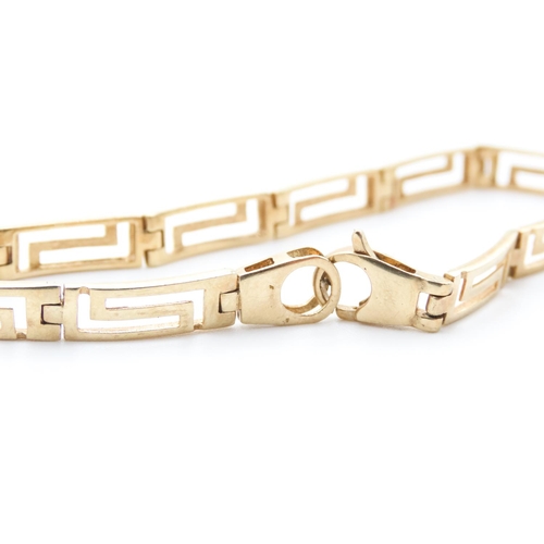 38 - 9 Carat Yellow Gold Geometric Form Panel Link Bracelet Articulated Form 18.5cm Long