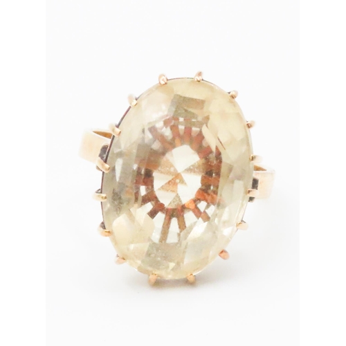 422 - Basket Set Citrine Statement Ring Set in 18 Carat Yellow Gold Ring Size N