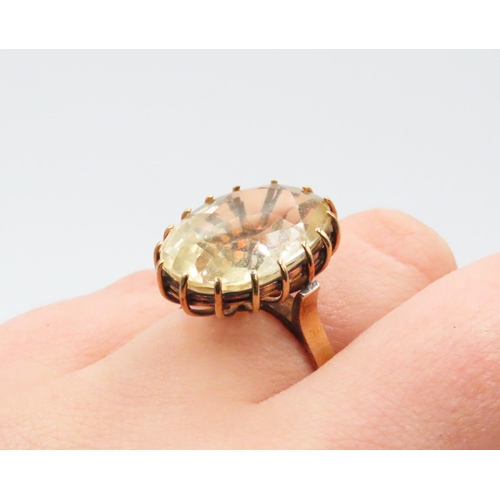 422 - Basket Set Citrine Statement Ring Set in 18 Carat Yellow Gold Ring Size N