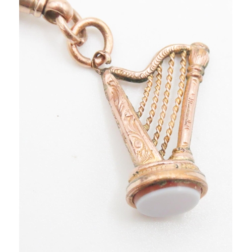 459 - Rose Gold 9 carat Gold Link Necklace 80cm Long Articulated Form with Sardonyx Set 9 Carat Rose Gold ... 