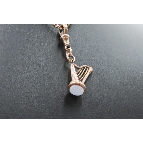 459 - Rose Gold 9 carat Gold Link Necklace 80cm Long Articulated Form with Sardonyx Set 9 Carat Rose Gold ... 