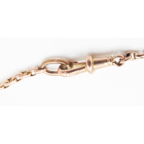 459 - Rose Gold 9 carat Gold Link Necklace 80cm Long Articulated Form with Sardonyx Set 9 Carat Rose Gold ... 