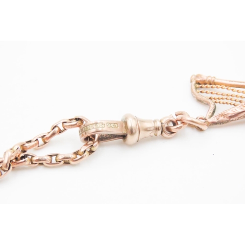 459 - Rose Gold 9 carat Gold Link Necklace 80cm Long Articulated Form with Sardonyx Set 9 Carat Rose Gold ... 