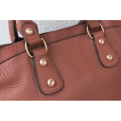 469 - Jaeger Tan Leather Shoulder Bag Soft Leather