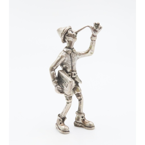 546 - Silver Newspaper Boy Figure 5cm High