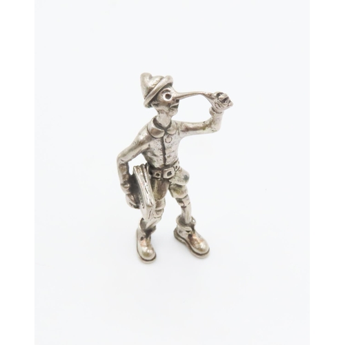 546 - Silver Newspaper Boy Figure 5cm High