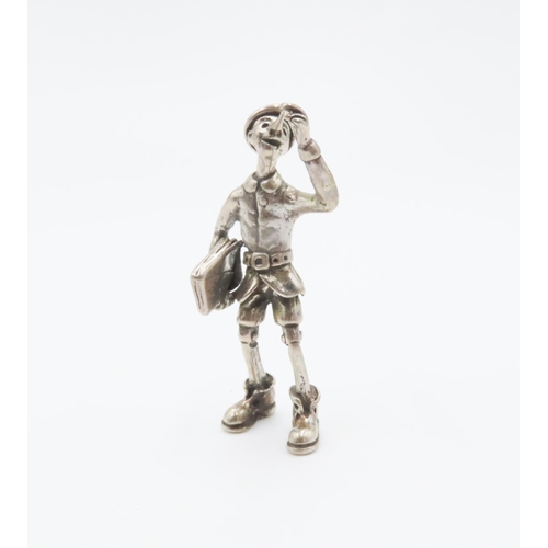 546 - Silver Newspaper Boy Figure 5cm High