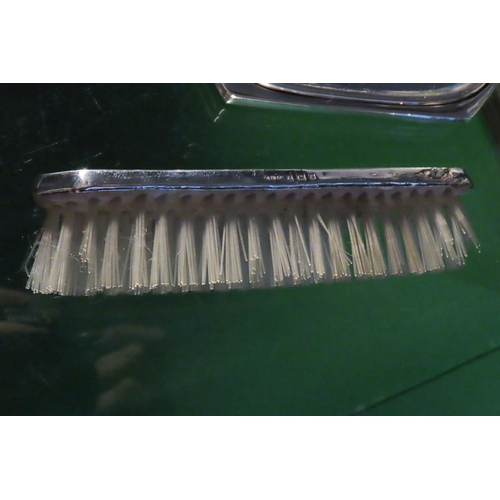 562 - Three Piece Silver Dressing Set Hand Mirror Hair Brush and Clothes Brush Hallmarked