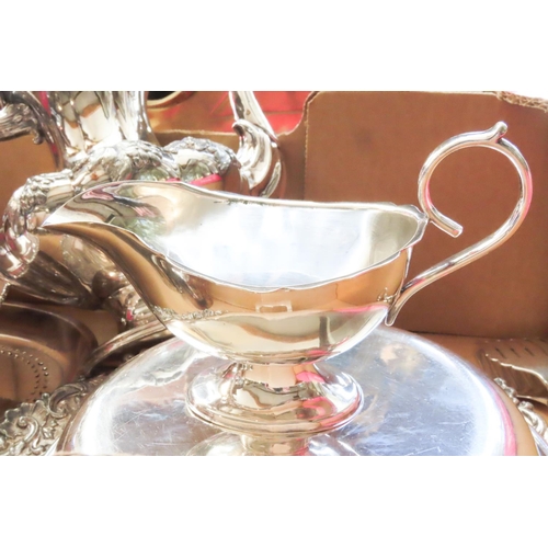 572 - Collection of Various Antique Silver Plate Including Rocco Form Coffee Pot Salver and Entree Dish an... 