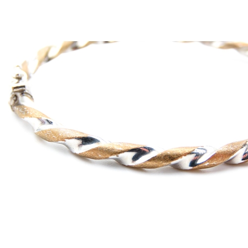 7 - 9 Carat Yellow and White Gold Twist Form Bangle 6.5cm Inner Width