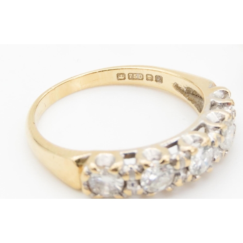 75 - Five Stone Diamond Set Ring Mounted in 18 Carat Yellow Gold Ring Size O Total Diamond Carat Weight A... 