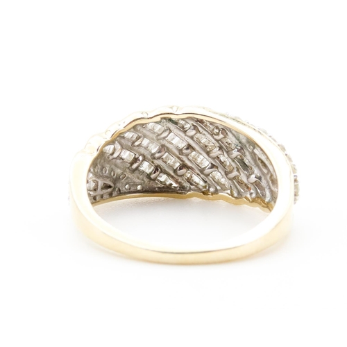 94 - Diamond Set Wave Motif Ring Mounted in 10 Carat Yellow Gold Ring Size  O