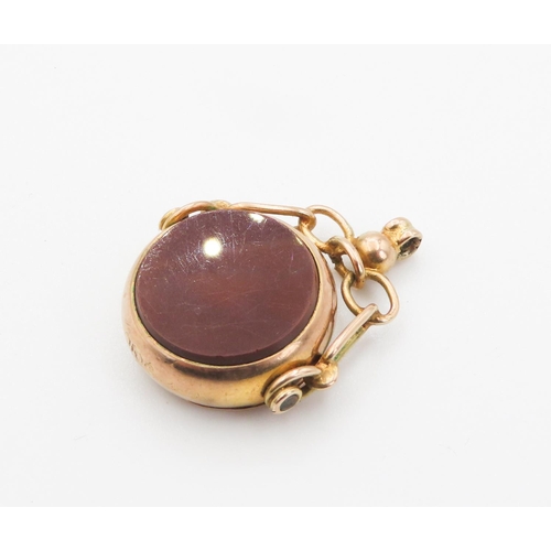 99 - Carnelian Set Swivel Pendant Set in 9 Carat Yellow Gold 2.5cm High