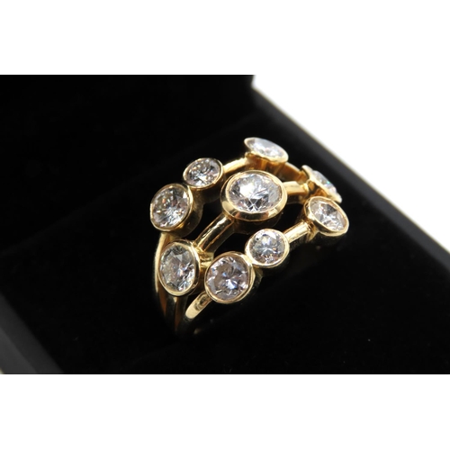 22 - Nine Stone Diamond Set Boodles Design Ring Mounted in 18 Carat Yellow Gold Finely Detailed Total Dia... 