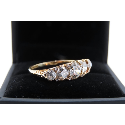 23 - Ladies Five Stone Diamond Ring Finely Detailed Basket Setting Mounted in 18 Carat Yellow Gold Total ... 