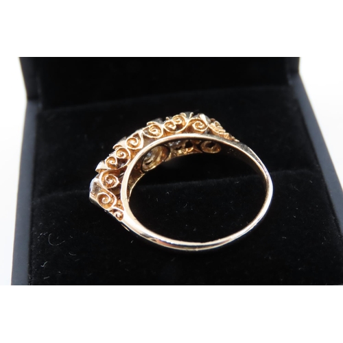 23 - Ladies Five Stone Diamond Ring Finely Detailed Basket Setting Mounted in 18 Carat Yellow Gold Total ... 