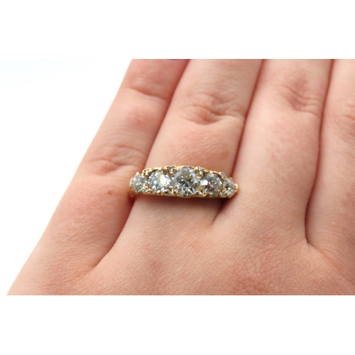 23 - Ladies Five Stone Diamond Ring Finely Detailed Basket Setting Mounted in 18 Carat Yellow Gold Total ... 