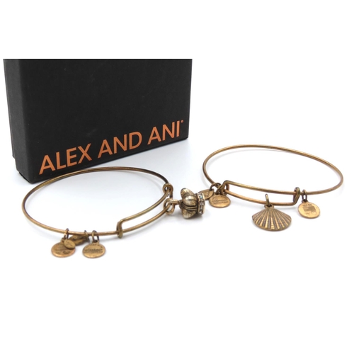 Two Alex and Ani Ladies Charm Bracelets with Original Presentation Box