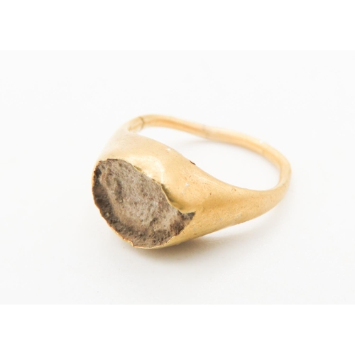 Ancient Roman Pure Gold Ring Lacking Gemstone Ring Size F and a Half