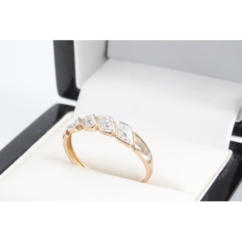 71 - Diamond Set Ladies Ring Mounted in 9 Carat Yellow Gold Ring Size R