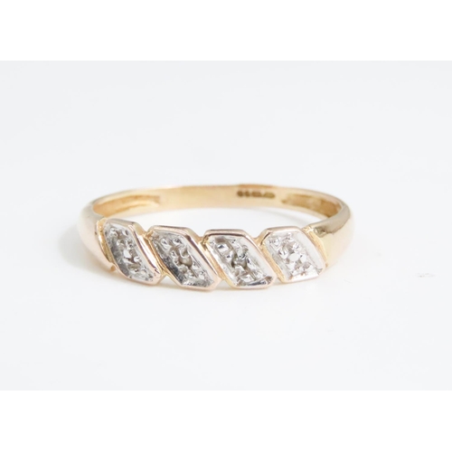 71 - Diamond Set Ladies Ring Mounted in 9 Carat Yellow Gold Ring Size R