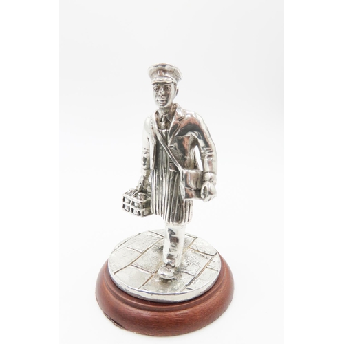 732 - Silver Figure The Milkman 7cm High Original Presentation box and Certificate Present