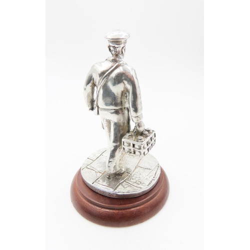 732 - Silver Figure The Milkman 7cm High Original Presentation box and Certificate Present