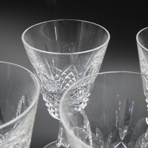 755 - Four Waterford Crystal Pedestal Form Wine Glasses 14cm High