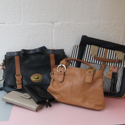 757 - Three Ladies Handbags Leather and Two Purses Good Condition