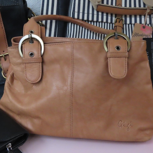 757 - Three Ladies Handbags Leather and Two Purses Good Condition