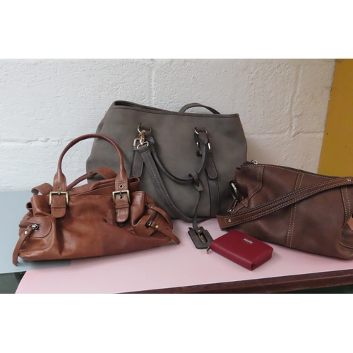 761 - Three Ladies Handbags and Purse Leather Good Condition