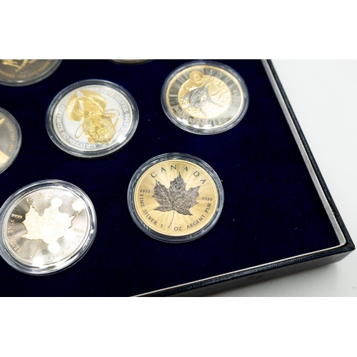 1004 - Collection of Seven Fine Silver Coins Including Krugerrands Encapsulated Mint Condition with Origina... 