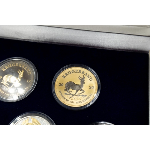 1004 - Collection of Seven Fine Silver Coins Including Krugerrands Encapsulated Mint Condition with Origina... 