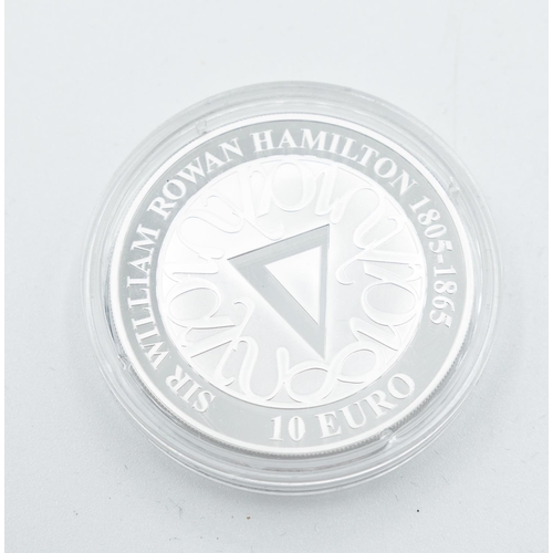 1009 - Ten Euro Fine Silver Coin Sir William Rowan Hamilton 1805-1865 The Hamilton Year of Science Dated 20... 