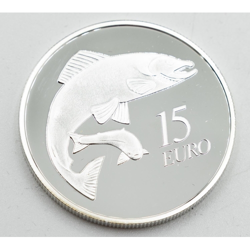 1023 - 2011 Silver Proof 15 Euro Coin Encapsulated Mint Condition with Original Presentation Case