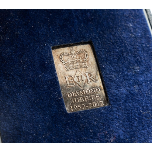 1031 - Queens Diamond Jubilee 1952-2012 Commemorative Fine 999 Silver Bar with Original Presentation Case