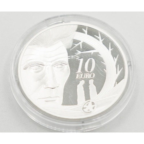 1037 - 10 Euro Silver Proof Coin Samuel Beckett 1906-1989 Dated 2006 Encapsulated Mint Condition with Origi... 