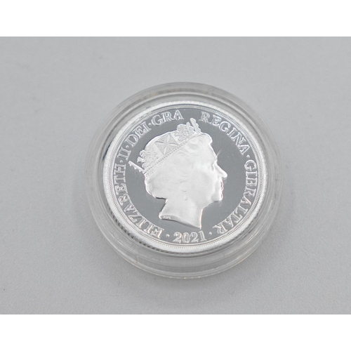 1044 - Silver Proof Coin Elizabeth ll Dated 2021 Encapsulated Mint Condition with Original Presentation Cas... 