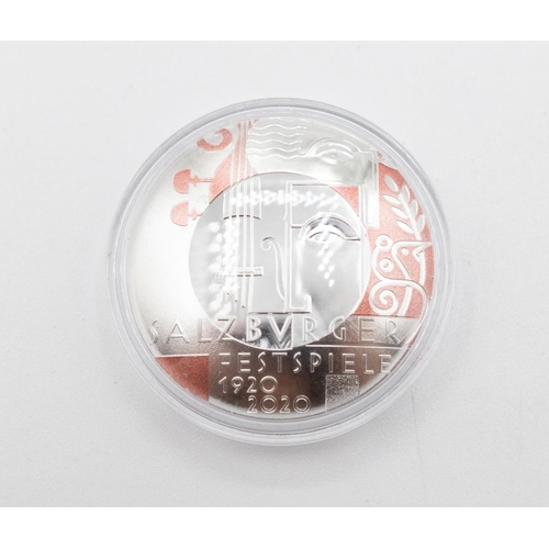 1053 - Salzbvger Festspiele 1920 - 2020 20 Euro Silver Coin Republik Osterreich  Encapsulated Mint Conditio... 