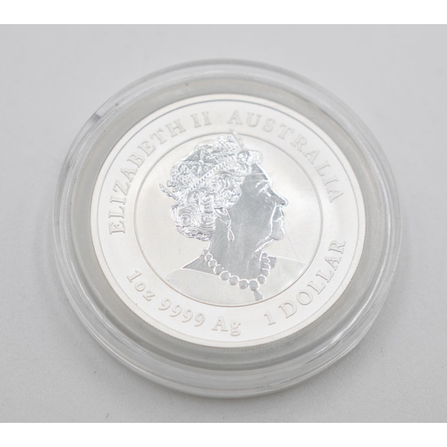 1078 - One Ounce Australian One Dollar Coin Fine 999 Silver Year of Tiger 2022 Encapsulated Mint Condition