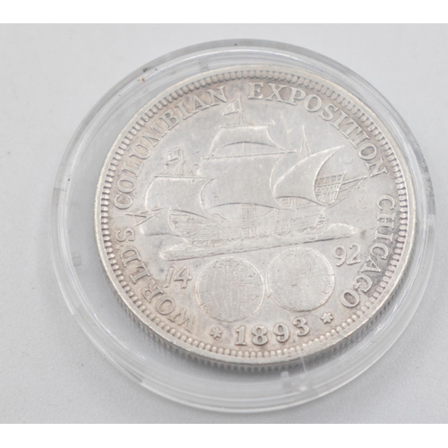 1086 - United States of America Columbian Half Dollar Coin, World's Columbian Exposition Chicago 1893 Encap... 