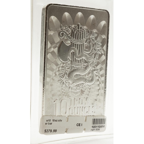 1089 - Ten Troy Ounce Silver Bar E Pluribus Unum