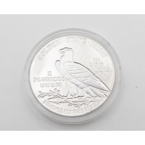 1090 - 1 Troy Ounce Fine 999 Silver Coin Golden State Mint Liberty Encapsulated Mint Condition