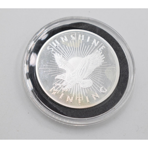 1102 - One Troy Ounce Fine 999 Silver Sunshine Minting Coin Encapsulated Mint Condition